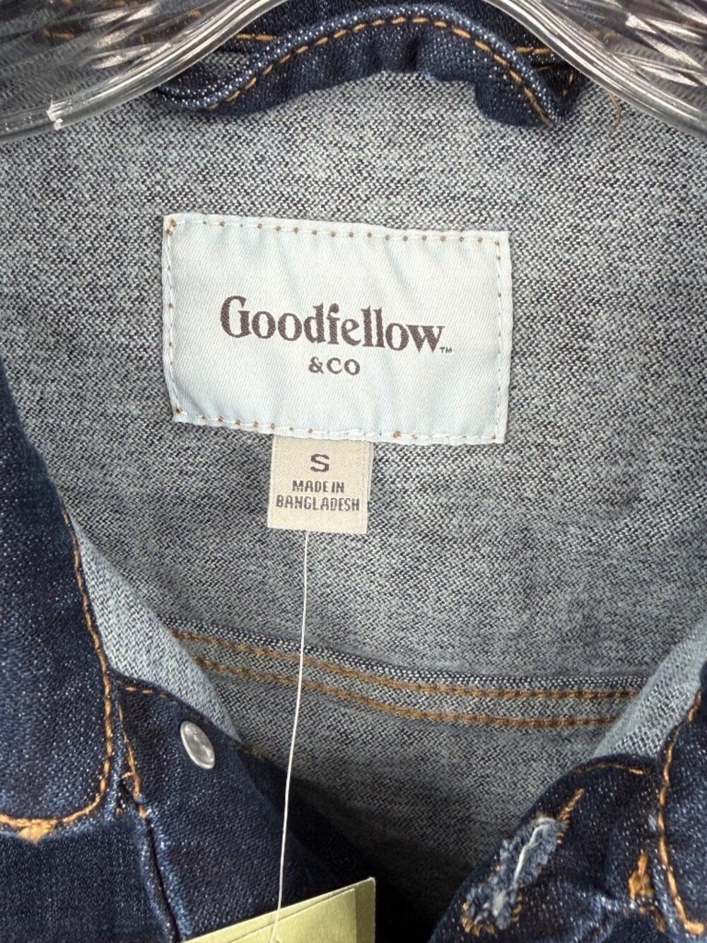 Goodfellow Co Womens Small Dark Wash Denim Jacket Cotton Blend New with tags - Picture 2 of 10